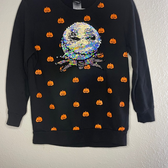 Nightmare Before Christmas Jack Skellington Sequin Youth Sweatshirt size Large - Picture 2 of 5